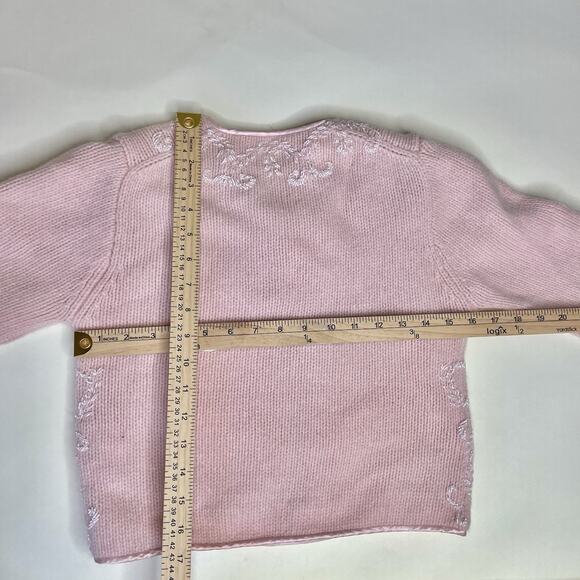 VTG Robinson’s Cardigan Girls 5-6Y Angora Wool Preppy Old Money Hand Decorated - Picture 2 of 6